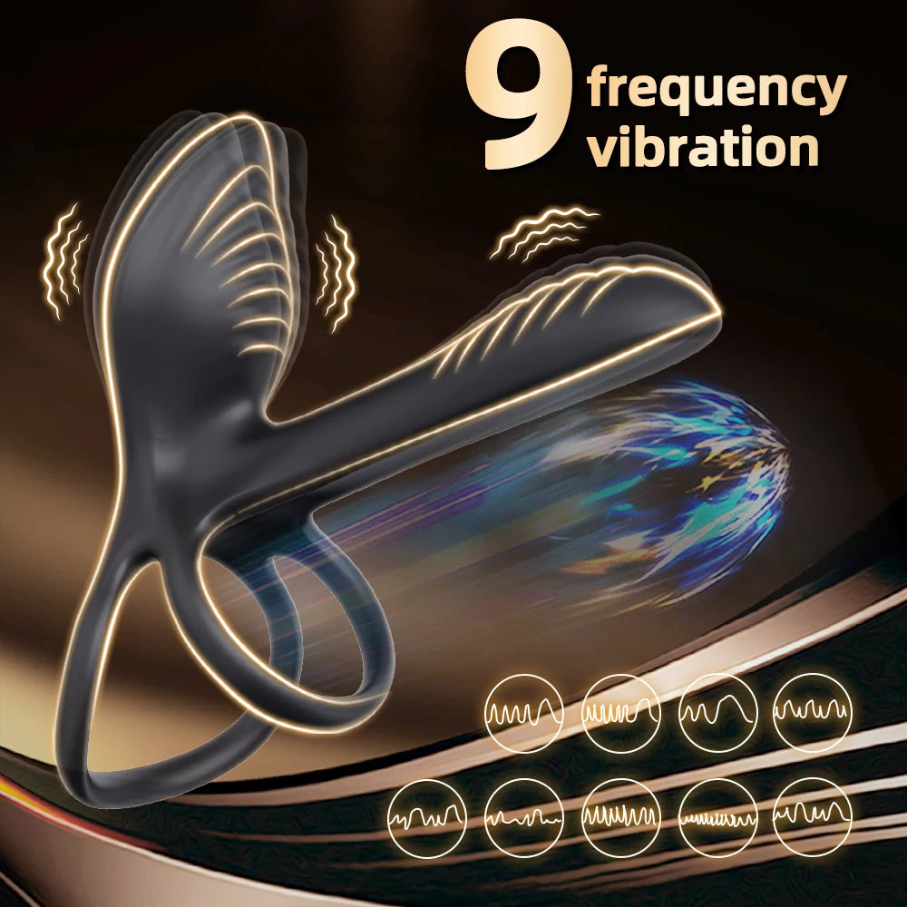 Vibrating Cock Ring Adult Sex Toys for Men, Penis Ring Vibrator with Clitoral Stimulator, APP Remote Control Male Couple Sex Toy