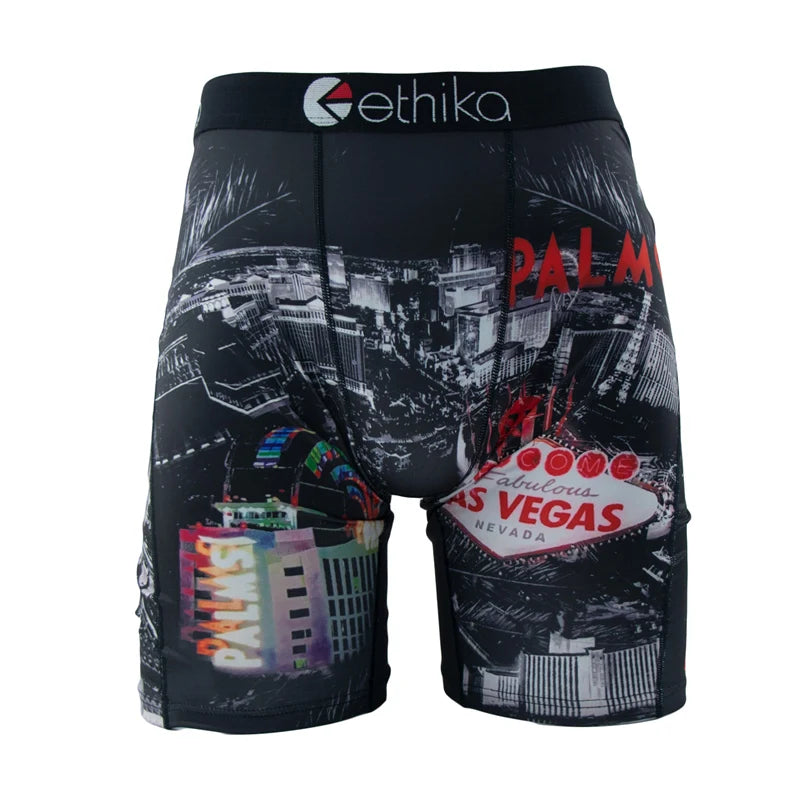 ETHIKA Men Underwear Boxers 1Pcs Breathable Mesh Crotch Man Swimming Underpants Plus Size L-3XL Mens Panties Men's Boxers Briefs