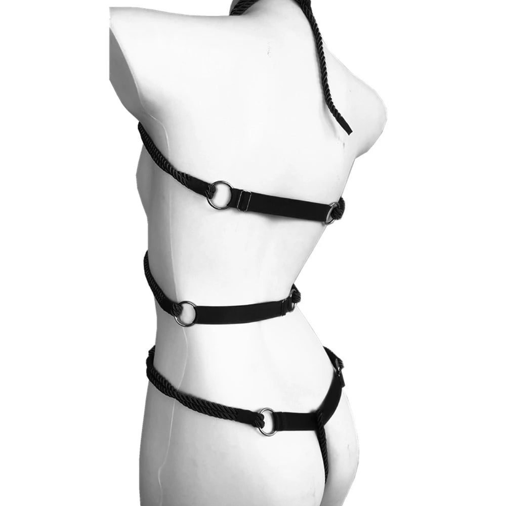 Women’s Rope Body Harness Belt BDSM Bondage Lingerie Adjustable Chest Straps Fetish Intimate Adult Products Sex Toy Clothing 18+