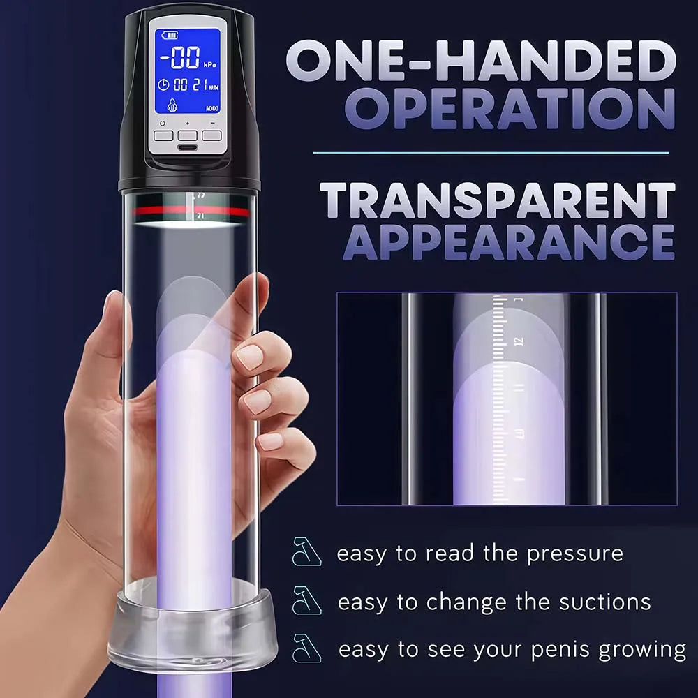 Automatic Electric Penis Pump Male Vacuum Suction Massager Delay Enlargement Glans Blowjob Masturbation Adult Sex Toys for Men