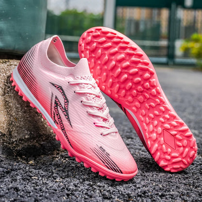 Men TF Turf Soccer Shoes Breathable PU Upper Anti‑Slip Rubber Outsole Light Footwear For Artificial Grass Training