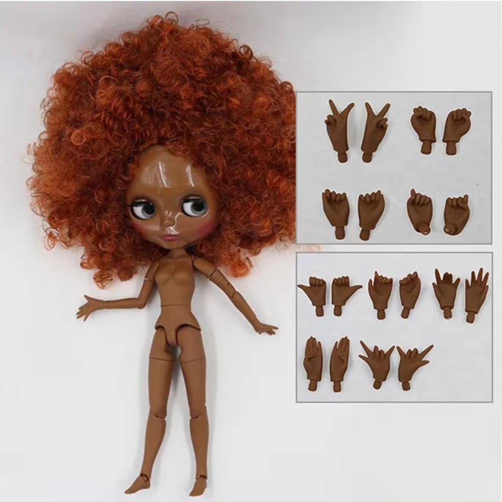 ICY DBS Blyth Doll Toy blyth doll joint body super black skin bjd 30cm doll for DIY custom doll anime girls