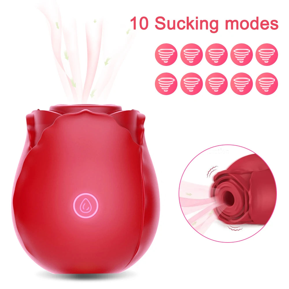 Vibrator Dildo Sex Toys for Women - Rose Sex Toy with Thrusting G Spot Vibrators & Sucking Clitoral Adult Sex Toys for Couples