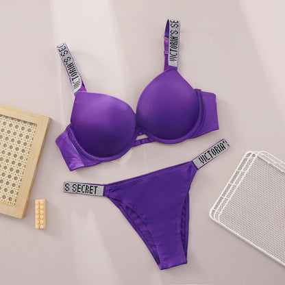 Women's Push-Up Bra & Thong Set
