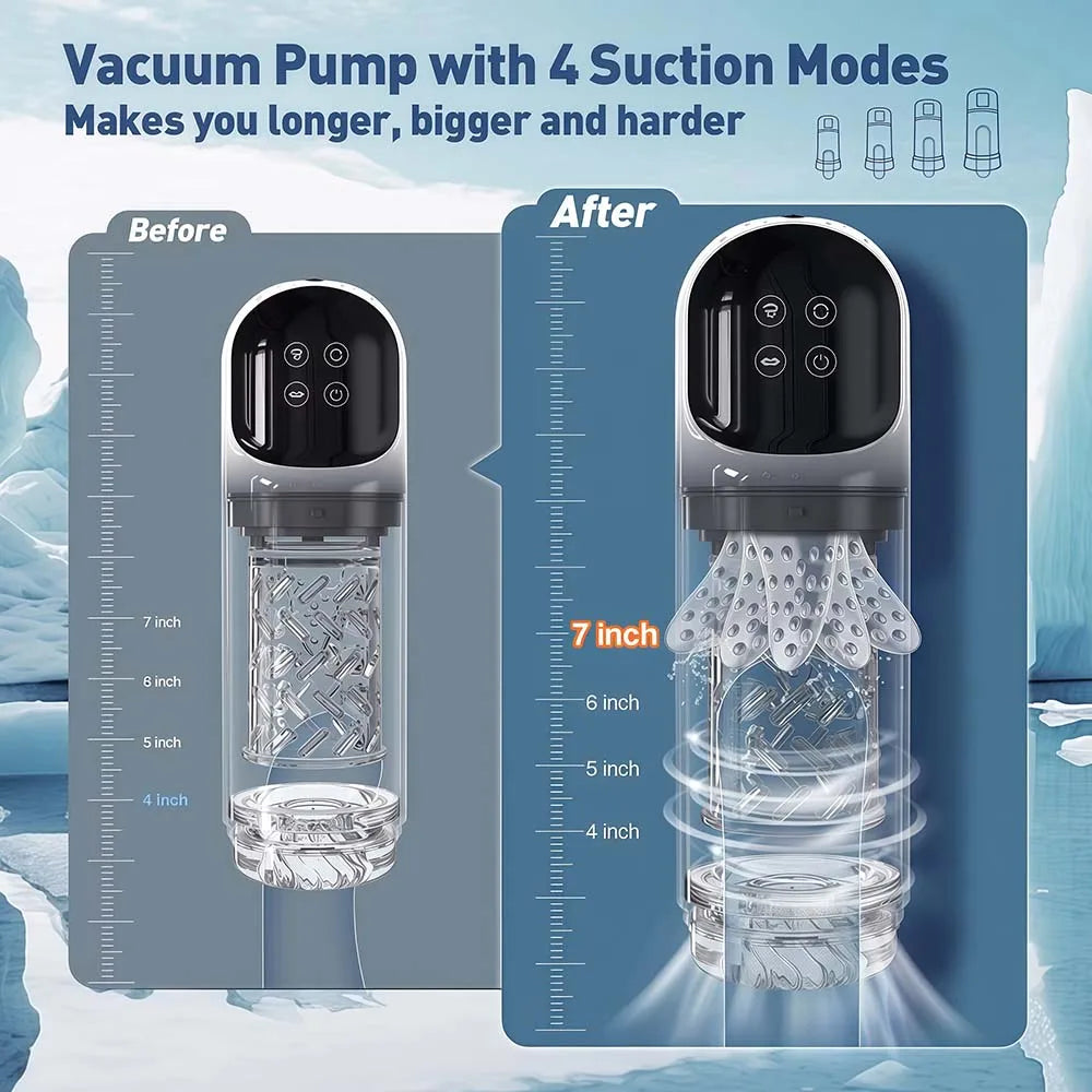 Automatic Male Masturbation Cup Thrusting Rotation Male Masturbator Sucking Licking Vacuum Penis Pump Real Pocket Pussy Sex Toys