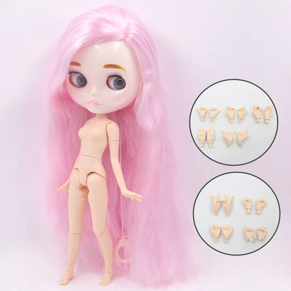 ICY DBS Blyth Doll Carved Lips Face White Skin Joint Body 1/6 BJD Special Price OB24 Toy Gift