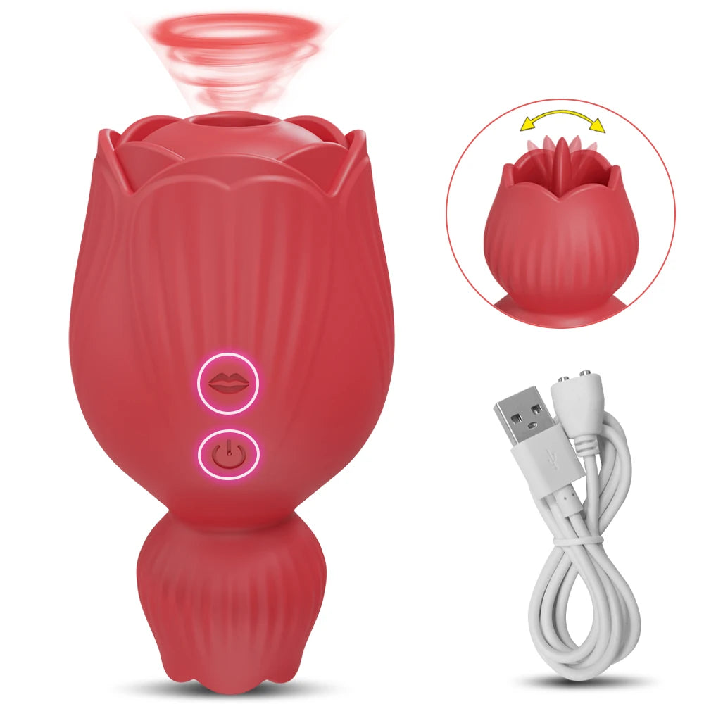 Rose Suction & Tongue Personal Massager