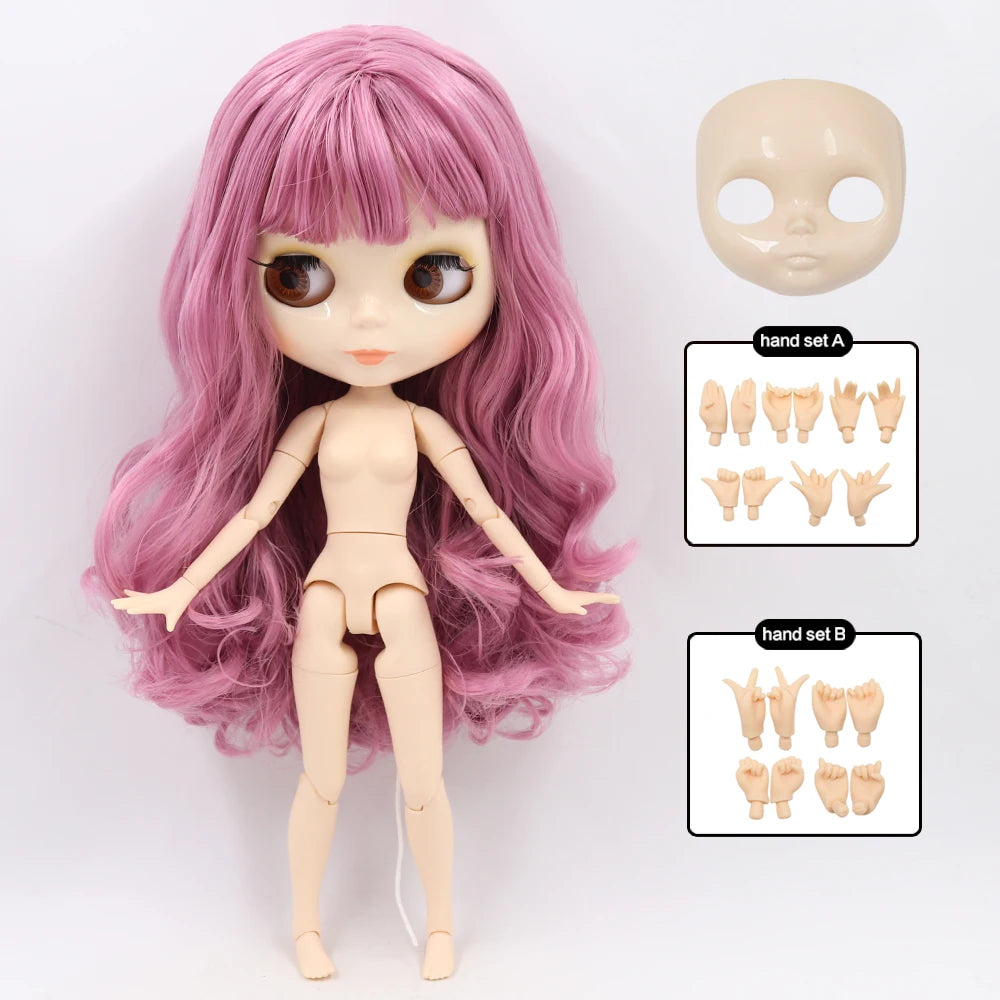 ICY DBS Blyth Doll Joint Body 30CM BJD Toy White Shiny Face and frosted Face with Extra Hands AB and Panel 1/6 DIY Fashion Doll