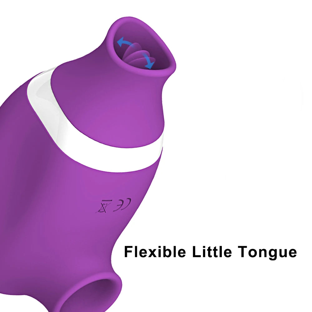2 in 1 Tongue Licking Clit Sucker Vibrator Female for Women G-Spot Sucking Double Stimulation Nipples Massagers Sex Toy Adult