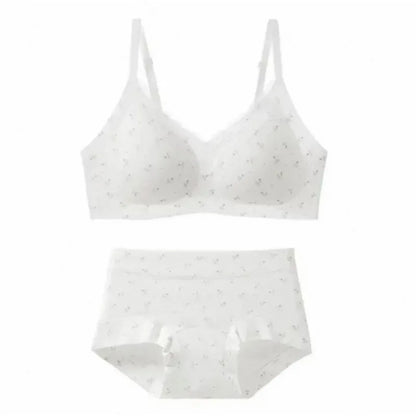 Women's Floral Lace Wireless Bra Set