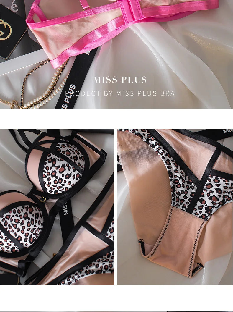 Women's Leopard Print Bra Set