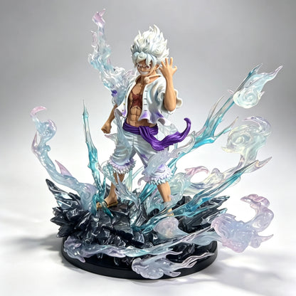 Bandai Official Licensed One Piece Monkey D Luffy Gear 5 Nika Action Figure, Large Scene Anime Figurine Home Decor Collectible
