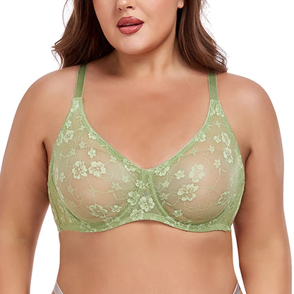 Plus Size Womens Bras Lace Underwire BH B-E Cup Comfortable & Alluring Lingerie