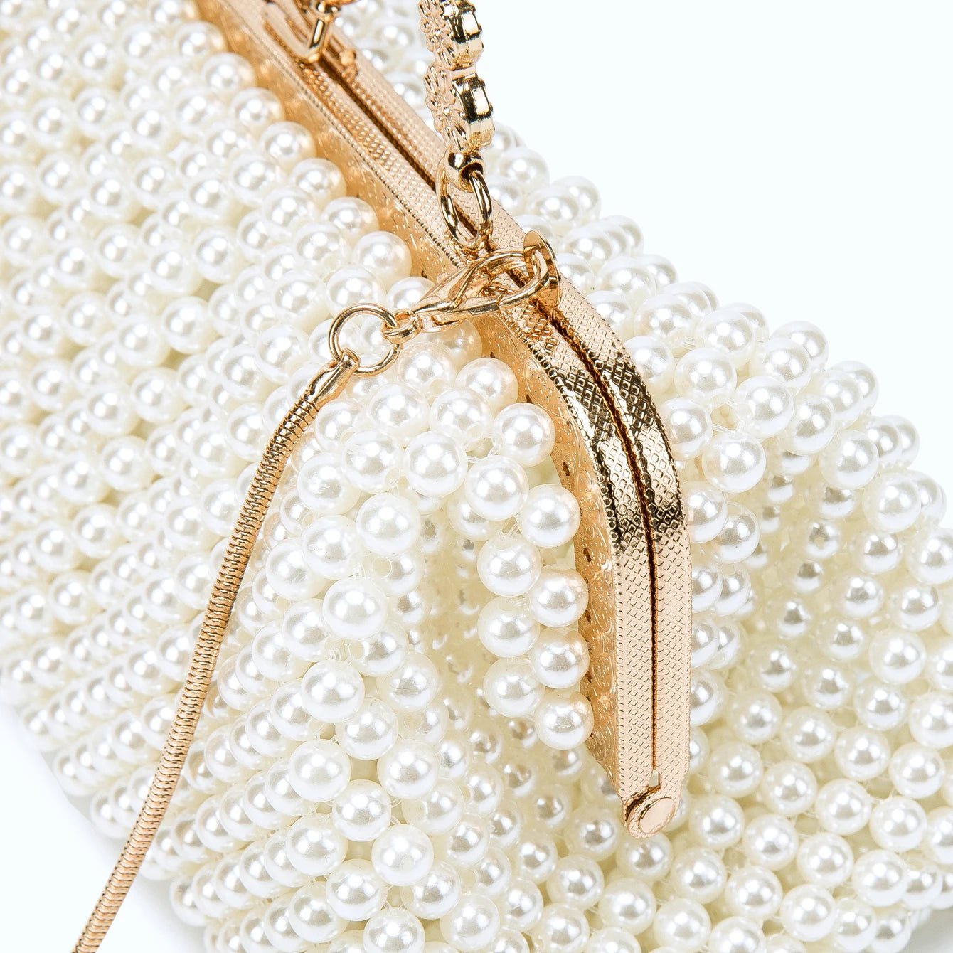 Women's Pearl Embellished ABS Frame Clutch Bag – Evening & Wedding, 6 Colors - TRYSHOPPY