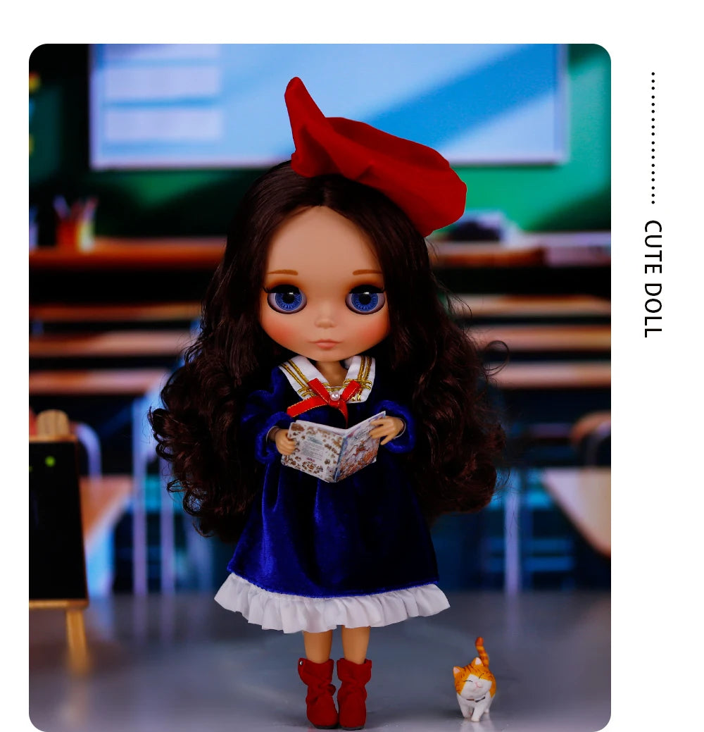 ICY DBS Blyth Doll BJD Joint Body tan Skin Matte Face New face Set Doll 1/6 30cm Gift Anime SD