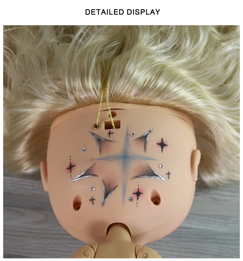 ICY DBS Blyth 1/6 Doll Hand Painted Set Tan Skin Long Eyelash Sleeping Doll Set SD