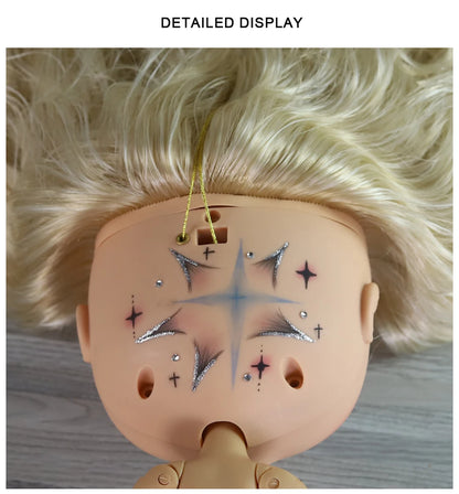 ICY DBS Blyth 1/6 Doll Hand Painted Set Tan Skin Long Eyelash Sleeping Doll Set SD