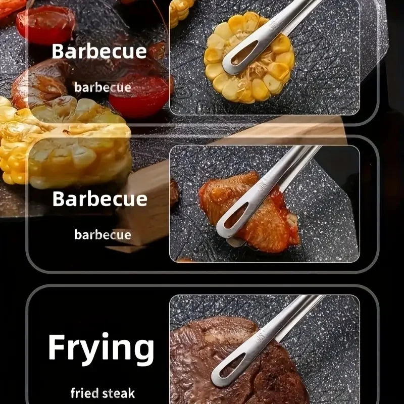 1pc/2pcs stainless steel multifunctional barbecue clips perfect for barbecue, baking and camping durable kitchen tools