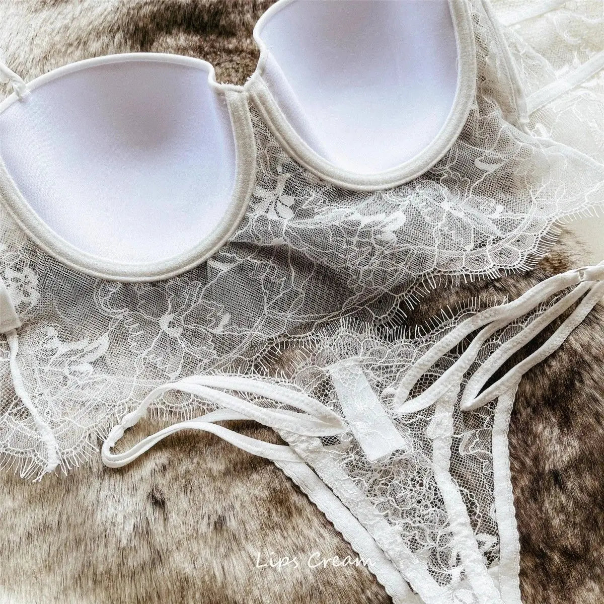 Sexy Lace Underwear Female Poly Poly Thin Soft Steel Ring up Support Anti-Sagging Collect Vice Breasts Solid Color Back Bra Set
