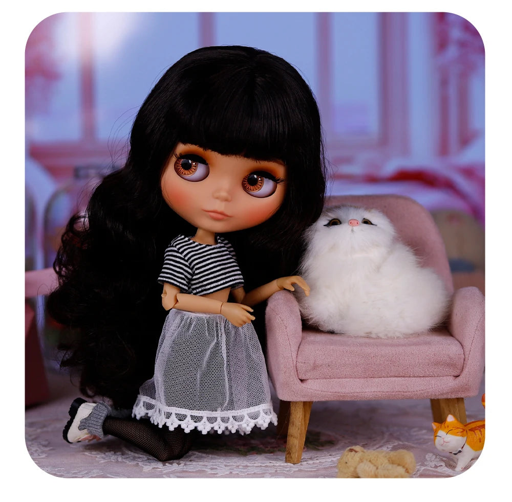 ICY DBS Blyth Doll Tan Skin Matte Face With Eyebrows Special Price 1/6 BJD JOINT body Neo Anime