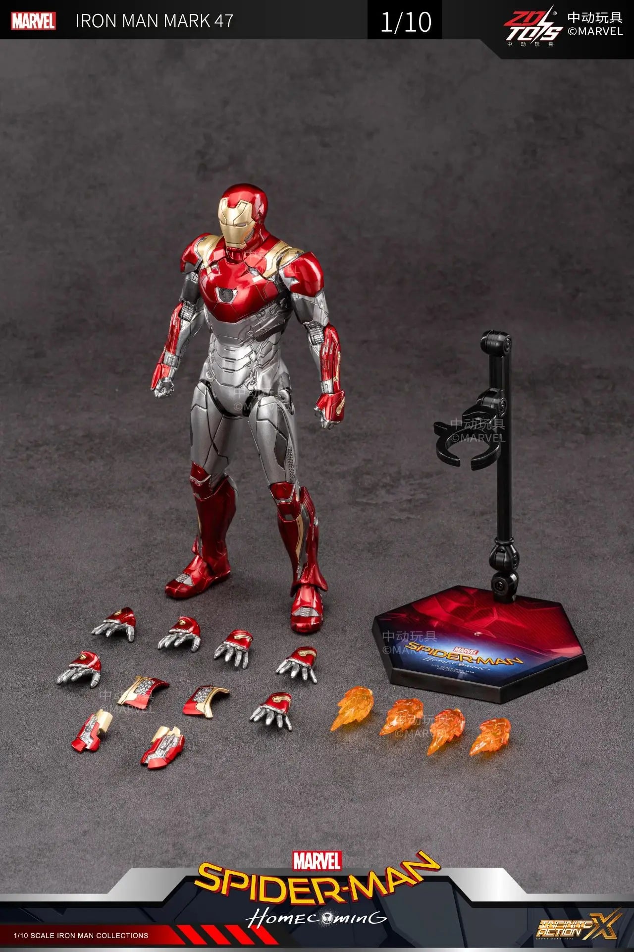 ZD Iron Man Figure Legends Iron Man Mk41 Mk47 Tank MK24 Iron Patriot 2.0 MK35 Red Snapper 1/10 Scale Iron Man Collections Gift