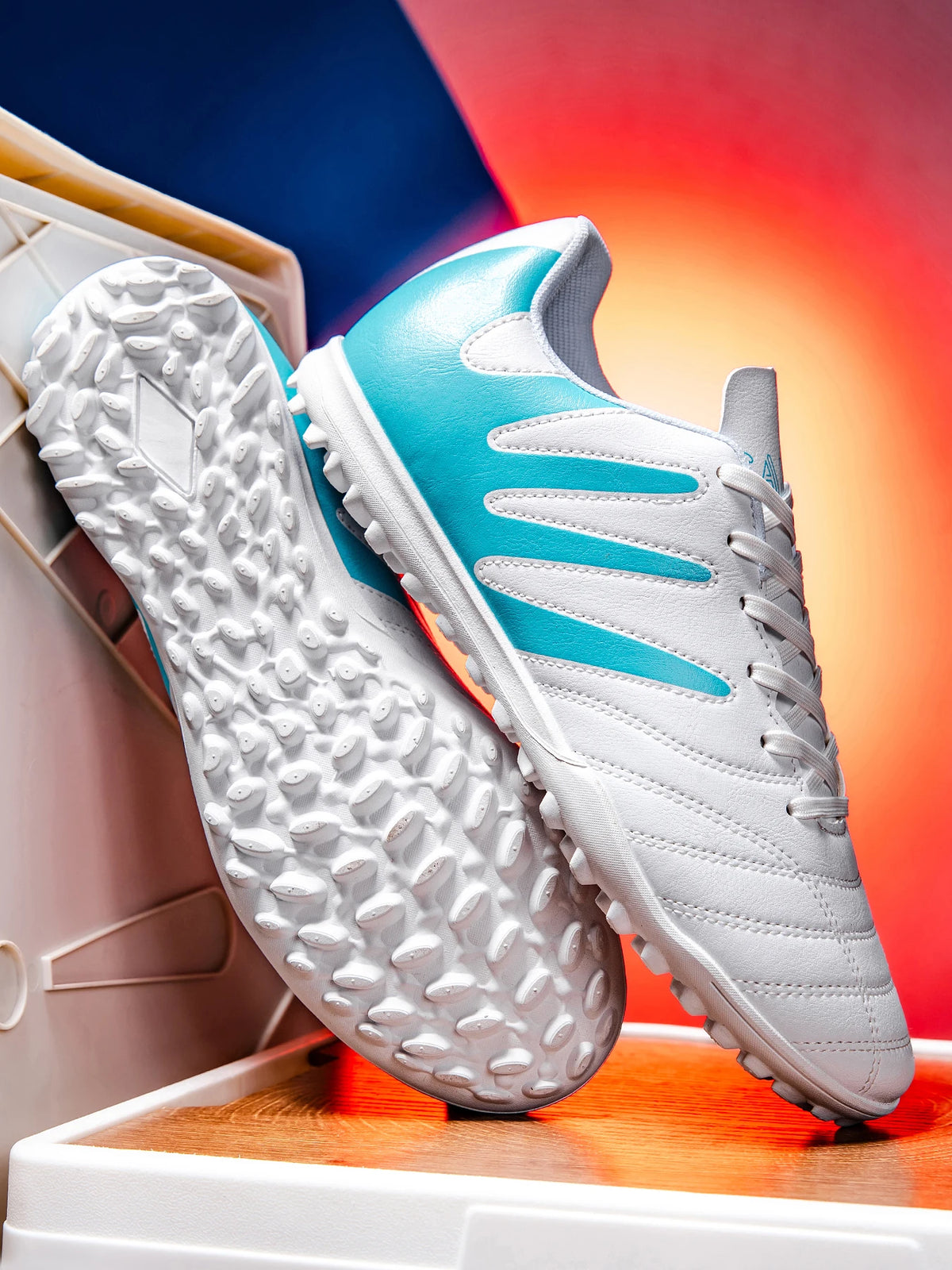 Breathable TF Turf Soccer Cleats Non-Slip Wear-Resistant Strong Grip Ankle Support Stable Lightweight Flexible