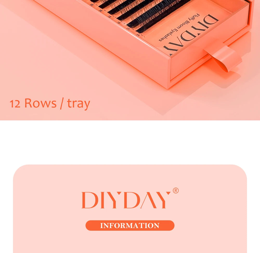 DIYDAY Layered Camellia Eyelashes LB LC LD LU(M) Fluffy Bloom Mink False Lashes Multi-layer Easy Fan Eyelash Extension