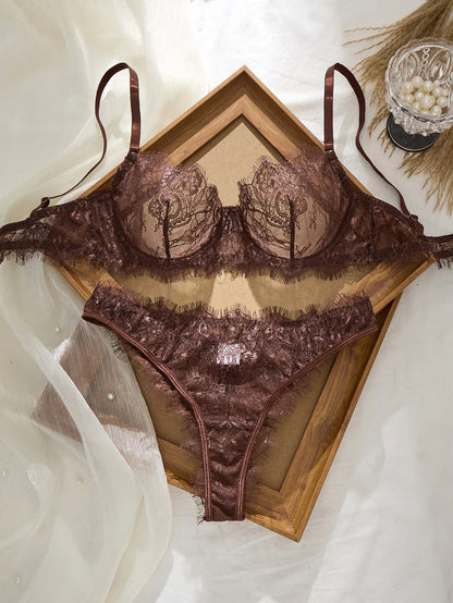 Women's Lightweight Lace Bra & Panty Set