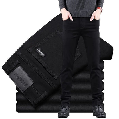Men's Black Slim-Fit Stretch Jeans