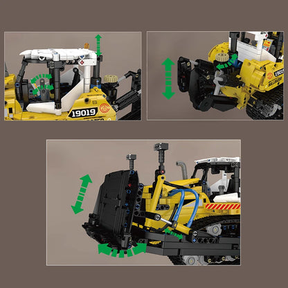 Mould King Technik Bulldozer Construction Kit, 19019 PR756 Bulldozer Model with Pneumatics, Toy Bulldozer
