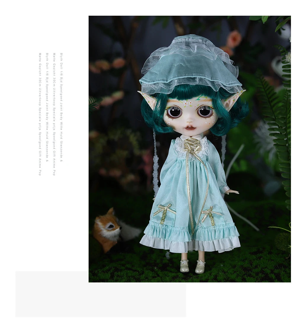 ICY DBS Blyth 1/6 Doll Elf Ear Hand-painted Set Doll Long Eyelash Sleep Doll White Skin Set Gift Toy SD