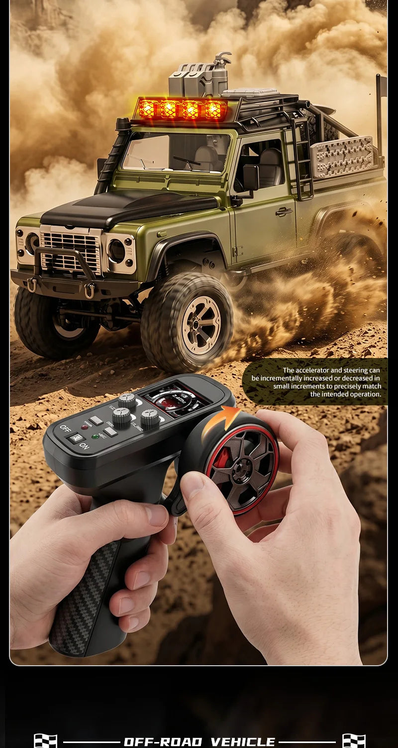 KF90 1:12 2.4G RC Car With Lights 4WD 60Mins Remote Control Climbing Car Off-Road Vehicle RTR High Speed Drift Model Toy for Kid