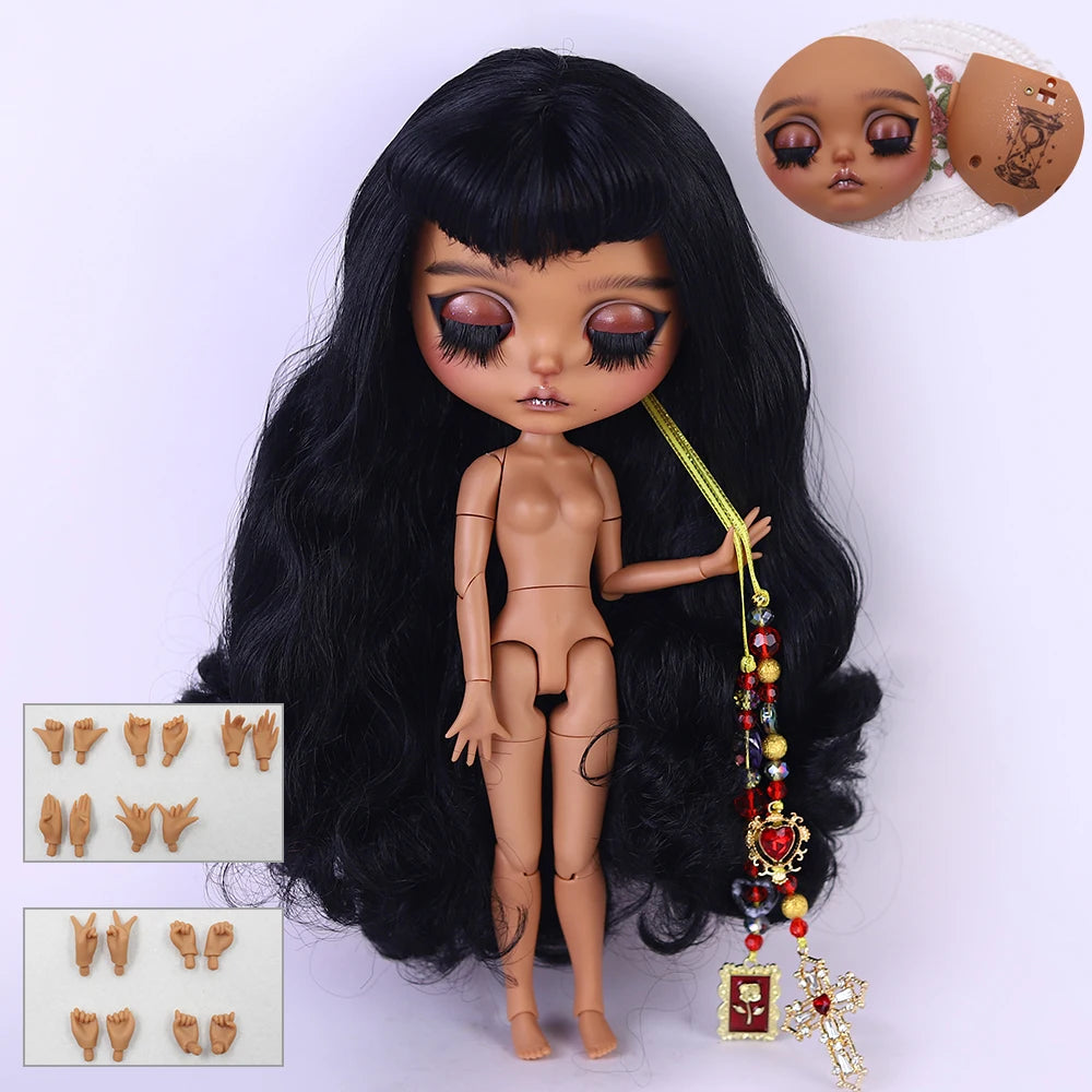 ICY DBS Blyth 1/6  Hand-Painted Doll Set Black Skin Girl Gift SD