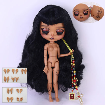 ICY DBS Blyth 1/6  Hand-Painted Doll Set Black Skin Girl Gift SD