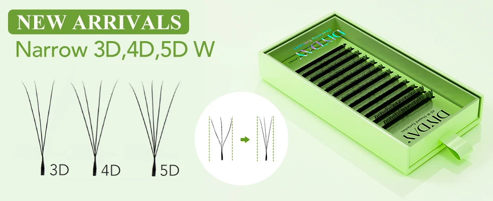DIYDAY YY Shape Eyelash Extension C D L LU(M) N Curl Brown Lash Natural Soft Premade Volume Fans Two Tips Y-Shaped False Eyelash