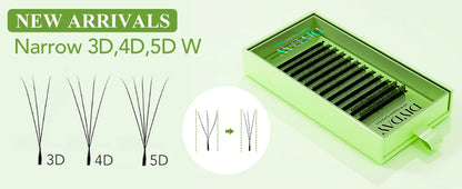 DIYDAY YY Shape Eyelash Extension C D L LU(M) N Curl Brown Lash Natural Soft Premade Volume Fans Two Tips Y-Shaped False Eyelash