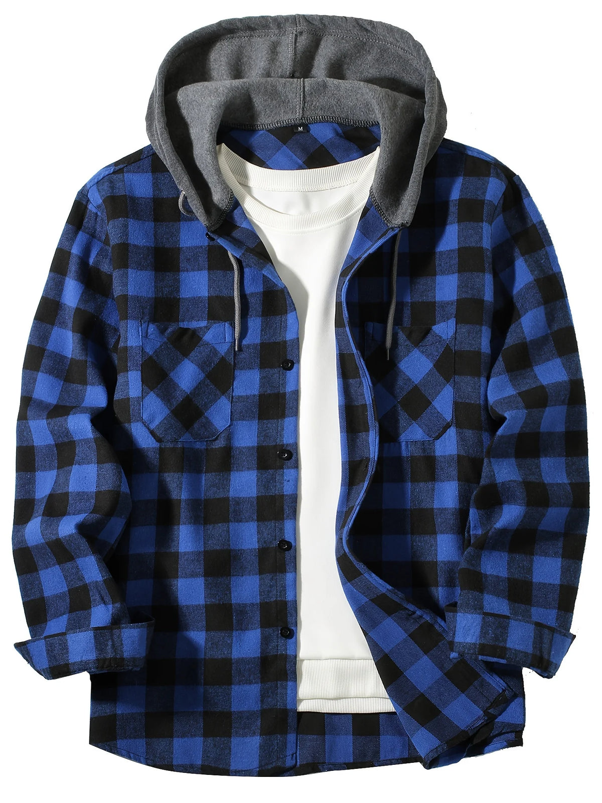 Men's Plaid Hooded Casual Shirt