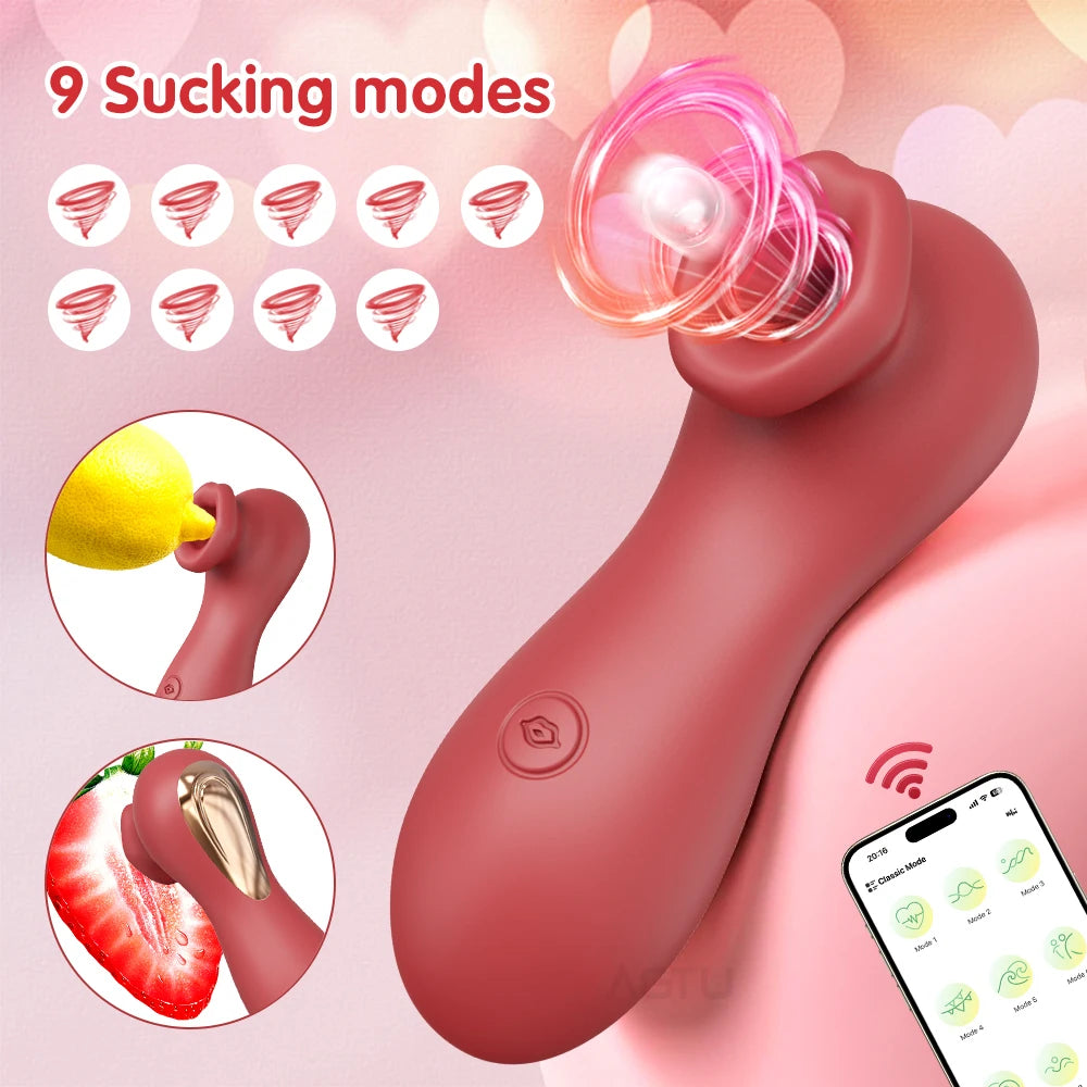 App-Controlled Rose Suction Massager