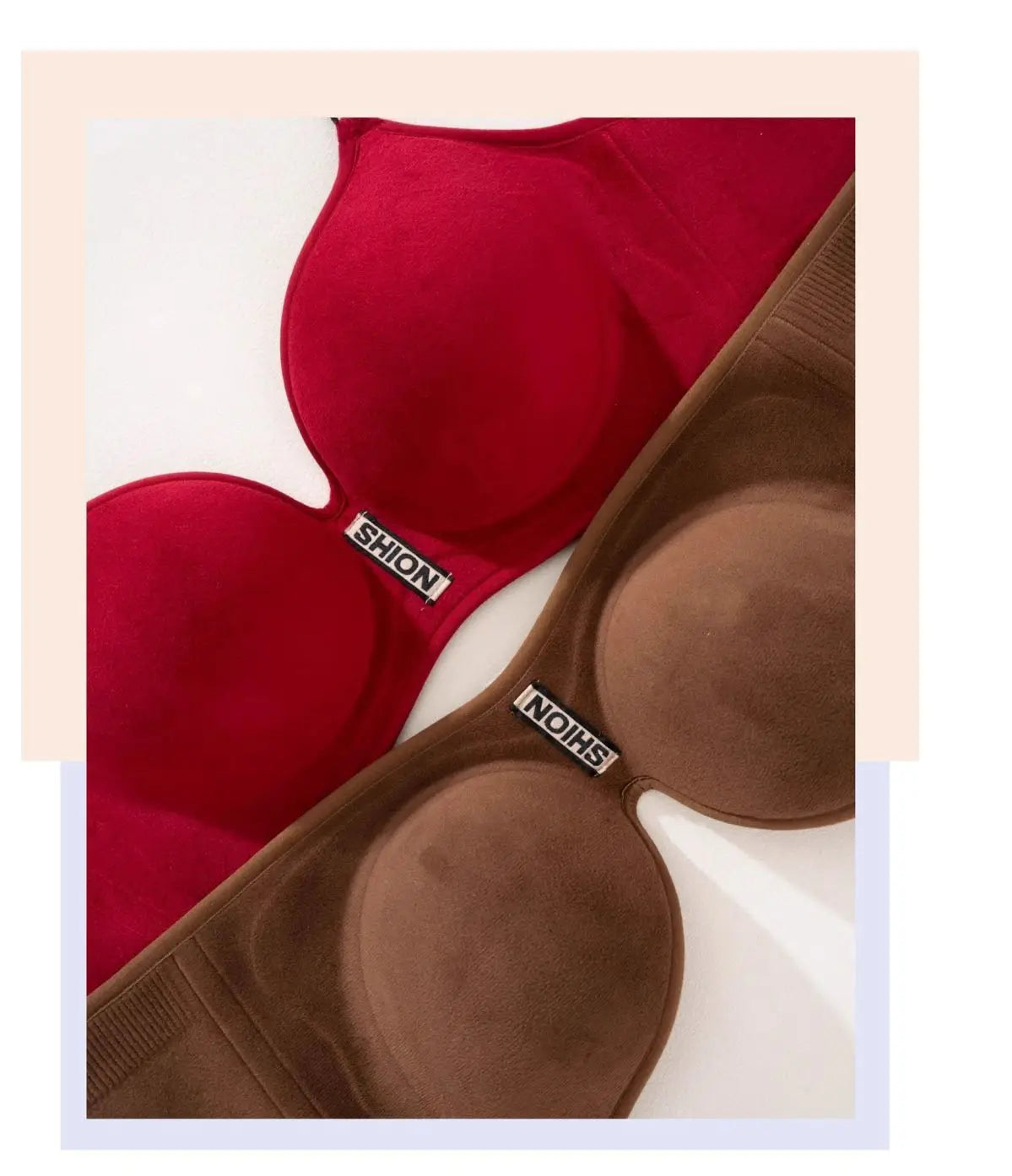 New Red Smooth Push Up Bra for Small Chest, Thickened Seamless Lift, Wireless T-Shirt Bra for A/B Cup