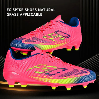 Ultra Light AG FG Football Shoes Sweat-proof PU Fabric Wear-resistant TPU Sole Snug Fit Unisex Natural Grass Practice Sneakers