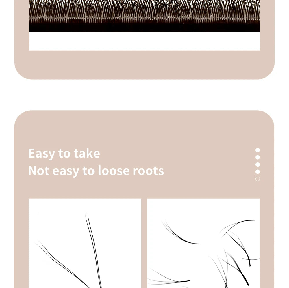 DIYDAY YY Shape Eyelash Extension C D L LU(M) N Curl Brown Lash Natural Soft Premade Volume Fans Two Tips Y-Shaped False Eyelash