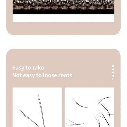 DIYDAY YY Shape Eyelash Extension C D L LU(M) N Curl Brown Lash Natural Soft Premade Volume Fans Two Tips Y-Shaped False Eyelash