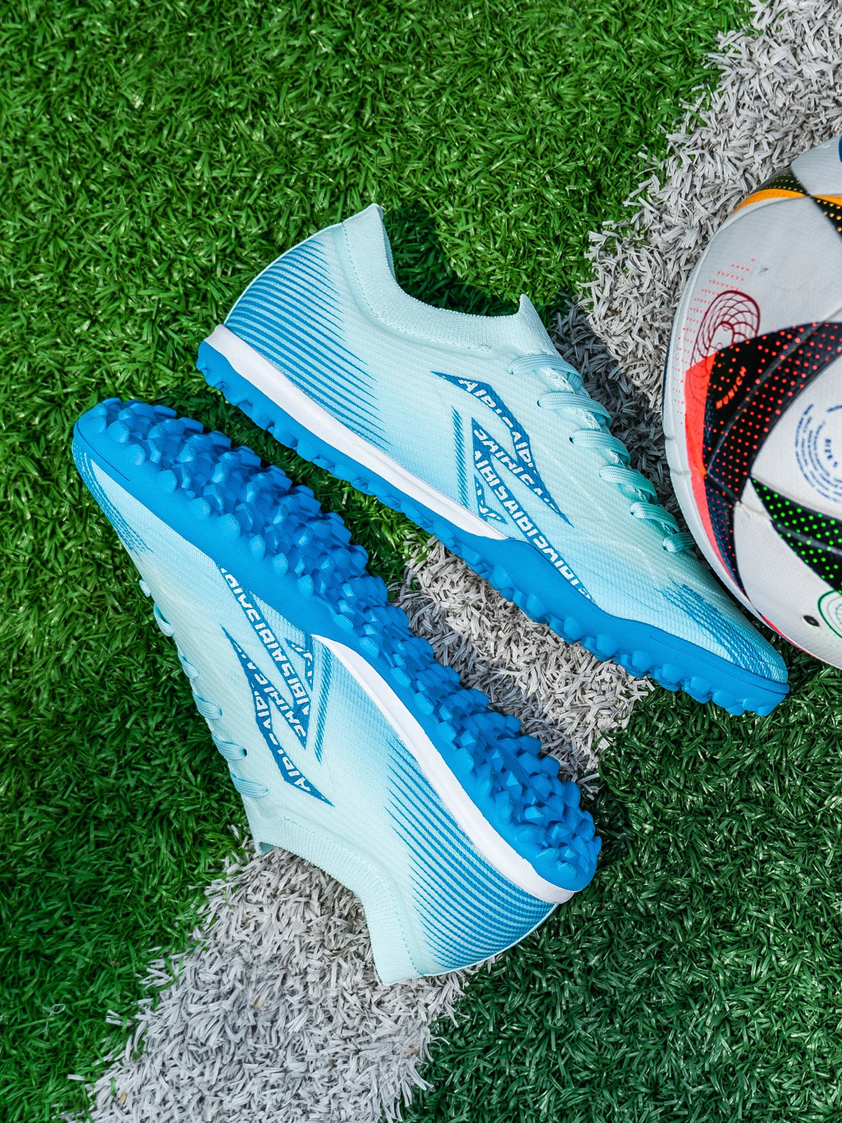 Men TF Turf Soccer Shoes Breathable PU Upper Anti‑Slip Rubber Outsole Light Footwear For Artificial Grass Training