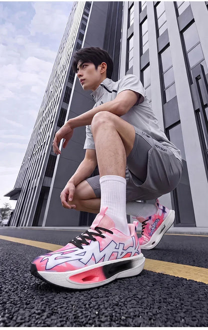 Men's Running Shoes Couple Cushioning Breathable Trainer Sneakers Off-road Mesh Outdoor Shoes Race Luxury shoes Non-Slip Fashion