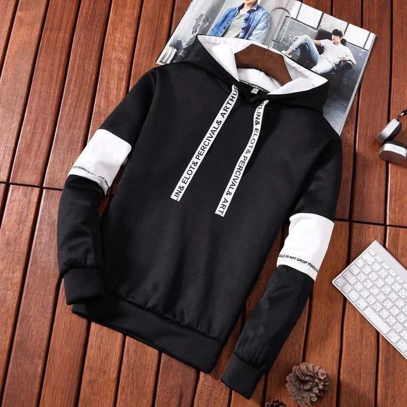 Men's Letter Print Pullover Hoodie