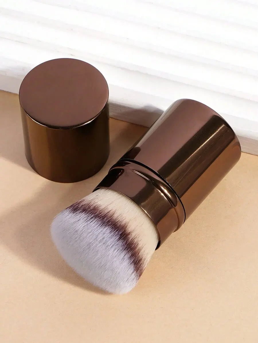 1pc Professional Face Retractable Makeup Brush,Blush Brush Foundation Brush Loose Powder Brush Synthetic Hair Ultra-Soft Doundat
