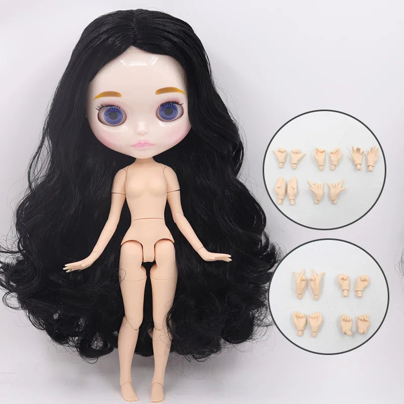 ICY DBS Blyth Doll Carved Lips Face White Skin Joint Body 1/6 BJD Special Price OB24 Toy Gift