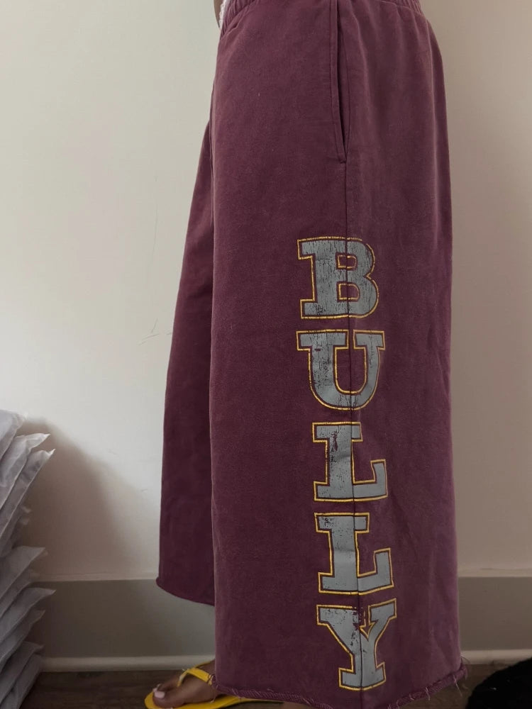 Y2K Maroon Reflective Baggy Shorts