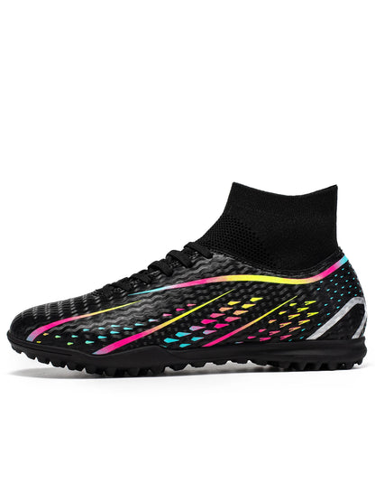Professional Training TF Soccer Shoes for Men Women Kids PU+Fabric Breathable Wear-Resistant Rubber Sole