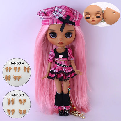 ICY DBS Blyth 1/6 Doll Set tan Skin Long Eyelashes Sleepy Eyes BJD Doll Set SD